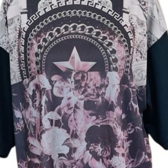 TOPMAN black graphic short sleeved tee shirt size L. - Picture 2 of 6